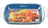 Форма для выпечки жаропрочная прямоугольная стеклянная Daniks 2,0л 258477
