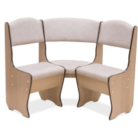 Скамья угловая Мини винил ( беленый дуб)