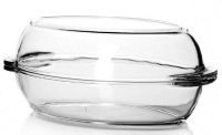 Утятница стеклянная жаропрочное стекло 2,25+2,25л Borcam 858821