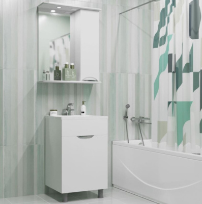 Тумба для ванной MIXLINE Этьен-50 белый с умывальником Рим 50 551119