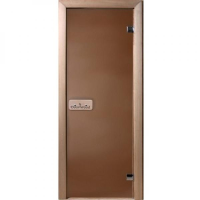 Дверь для бани ДС стекло бронза матовая 1,9х0,7м Ольха 3 петли