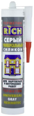 Герметик RICH силиконовый универсальный серый 280мл