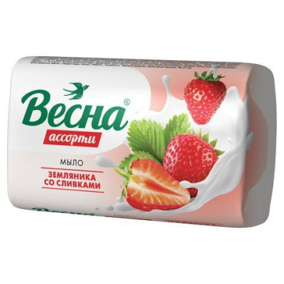 Крем-мыло туалетное Весна земляника со сливками 90г