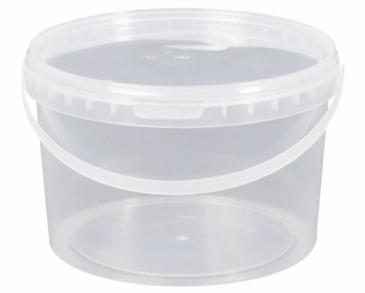 Банка круглая с крышкой одноразовая пластиковая 0,5л прозрачная 