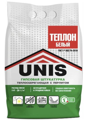  Штукатурка гипсовая ЮНИС (UNIS) ТЕПЛОН 5кг (120)