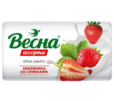 Крем-мыло туалетное Весна земляника со сливками 90г