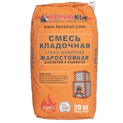 Смесь для печей и каминов кладочная глино-шамотная ТЕРРАКОТ 20кг