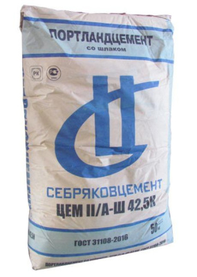 Цемент 500 Себряков ЦЕМ ||/А-Ш 42,5Н 50кг (40)