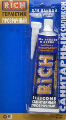 Герметик RICH силиконовый санитарный прозрачный 85мл