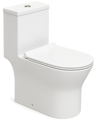 Унитаз-моноблок TR 1197 безободковый белый (гор ниж дюр сид арм) ЕваГолд