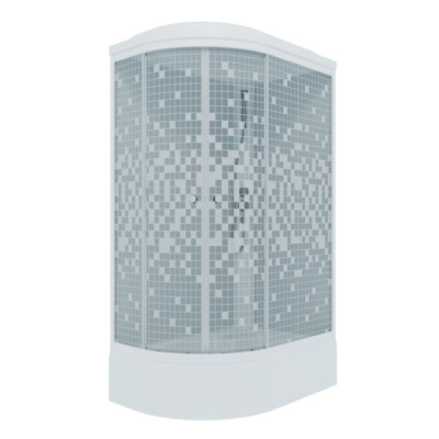 Душевая кабина Коралл Мозаика 1,2х0,8х2,315м средний поддон правая