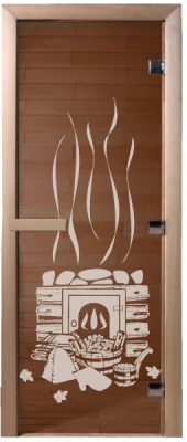 Дверь для бани DoorWood банька стекло бронза 1,9х0,70м ольха