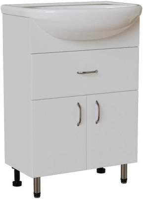 Тумба для ванной MIXLINE Мистраль-60 белый с умывальником Уют 60 556883