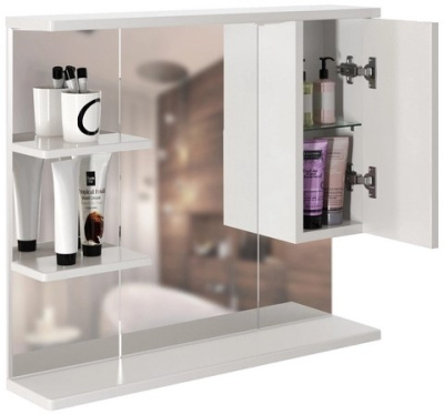 Зеркало-шкаф Этьен-80 белый правый с подсветкой 540869