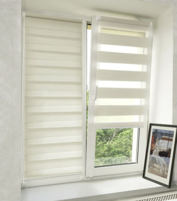 Штора рулонная Delfa СРШ-01МК-45904 день-ночь 56(52)х160 Натур песок