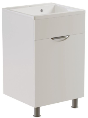 Тумба для ванной MIXLINE Этьен-50 белый с умывальником Рим 50 551119