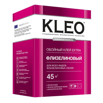 Клей обойный Кleo Экстра 45 для флизелиновых обоев (45м2) 320г