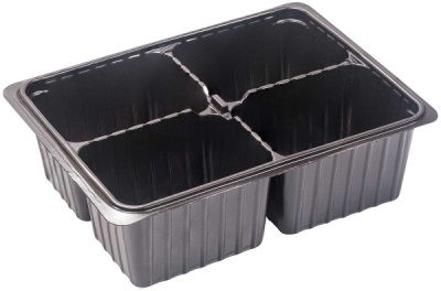 Кассета для рассады пластиковая 4 ячейки 240мл 18х13,5х6см 069409