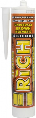 Герметик RICH силиконовый универсальный коричневый 280мл