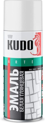 Эмаль аэрозольная KUDO KU-1001 универсальная алкидная глянцевая белый 520мл
