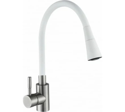 Смеситель для кухни Антей Мармелад 572571 гибкий белый 