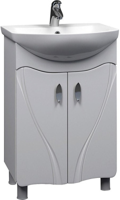 Тумба для ванной MIXLINE Лима-55 белый с умывальником Элеганс 55 550495