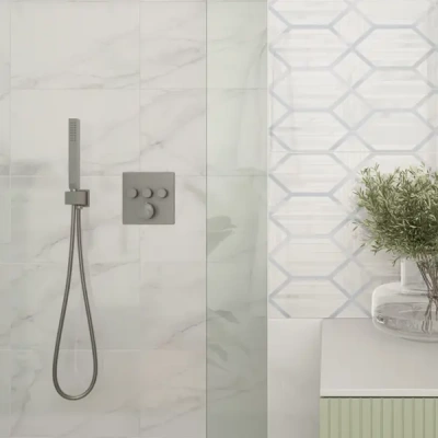 Плитка для стен Восток белый верх 01 (1 сорт) 250*400 Шахтинская керамика