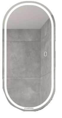 Зеркало EvaGold Richard Neo black 900х450 сенсорный выключатель 