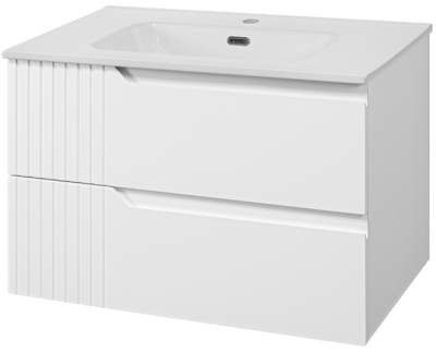 Тумба для ванной Brevita Tivolli-80 2 ящ подвесная белый с умывальником Rubi 80
