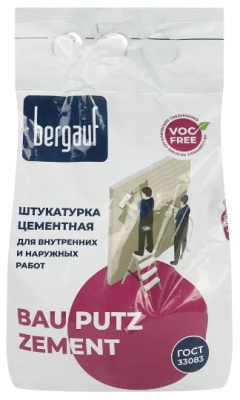 Штукатурка цементная Бергауф (Bergauf) BAU PUTZ ZEMENT 5кг (49) 