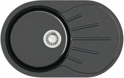 Мойка гранит Z110Q4 MARRBAX Касандра 730х450мм овал с крылом черная