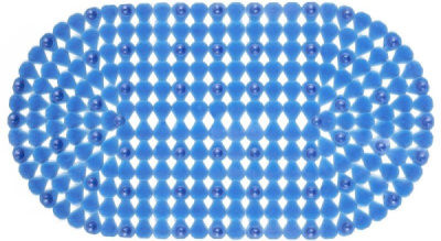 Коврик для ванной противоскользящий 67х35см Капля голубой 552535