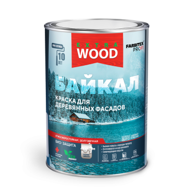 Краска для деревянных фасадов и интерьеров Северное небо БАЙКАЛ FARBITEX PROFI WOOD EXTRA 0,75л